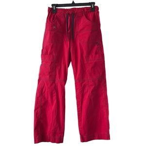 Dickies Hot Pink Red Womens Wide Leg Scrub Nursing Low Rise Cargo Uniform Pants